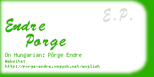endre porge business card