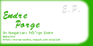 endre porge business card